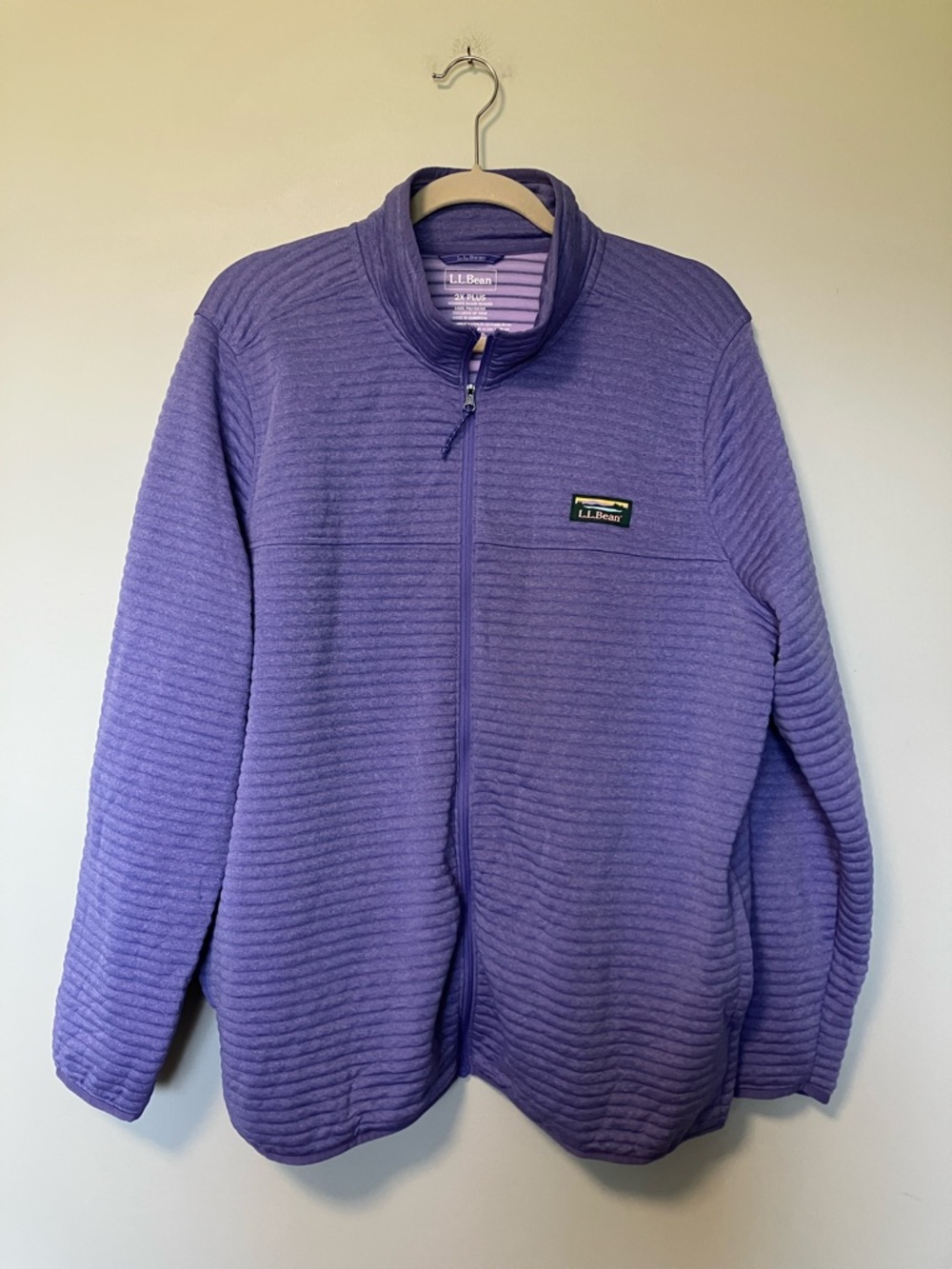 L.L. Bean Lavender Ribbed Full-Zip Jacket
